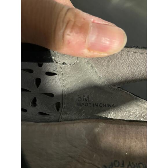 Jambu Shoes Womens Size 8 Medium Mary Jane Wedge Memory Foam Floral Cutout Heel - Picture 8 of 12